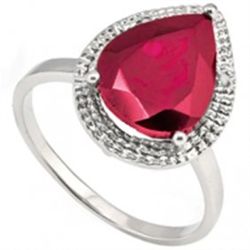 10x12mm Africa Ruby & Diamond in Gold Ring