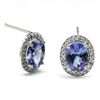 Image 2 : Genuine Tanzanite & Diamond in 10K Gold Earrings