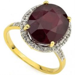 10x12mm Oval Africa Ruby & Diamond in Gold Ring