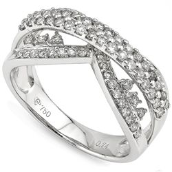 Stunning Pave Setting 0.75CT Diamond In 18K Gold Ring
