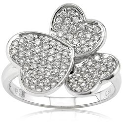 Striking 0.6CT Pave Set Diamond In 18K Gold Ring