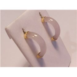 Jadeite Light Lavender Jade Earrings, 14k YG