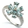 Image 1 : Beautiful Topaz & Diamond 0.925 Silver Ring