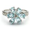 Image 2 : Beautiful Topaz & Diamond 0.925 Silver Ring