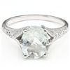 Image 2 : Stunning 8x10mm Aquamarine & Diamond Silver Ring