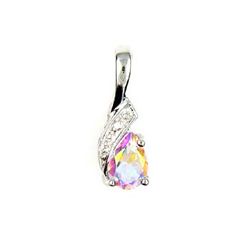 Genuine 0.26ct Topaz Diamond Pendant Sterling Silver