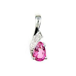 Natural 0.26ct Topaz Diamond Pendant Sterling Silver