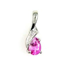 Genuine 0.26ct Topaz Diamond Pendant Sterling Silver