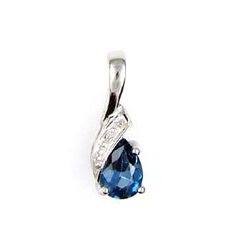 Natural .26ct Topaz Diamond Pendant Sterling Silver