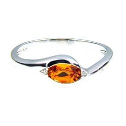 0.56ct Treated Topaz Diamond Ring Sterling Silver