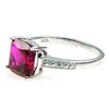 Image 2 : 1.51ct Created Ruby Diamond Ring Sterling Silver