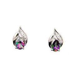 Natural 1.01ct Topaz Diamond Earrings Sterling Silver