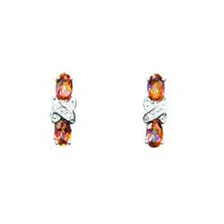 Natural 1.01ct Topaz Diamond Earrings Sterling Silver