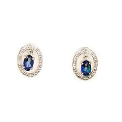 Natural 1.01ct Topaz Diamond Earrings Sterling Silver