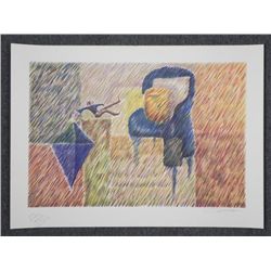 Charles Charlot Signed Artist Proof Print Figure & Kite