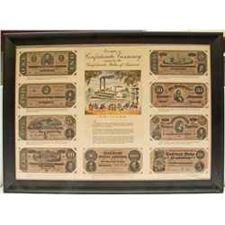 Framed Confederate Currency poster