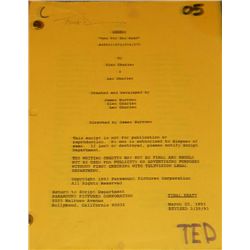 Ted Danson Personally Owned and Used Cheers Script