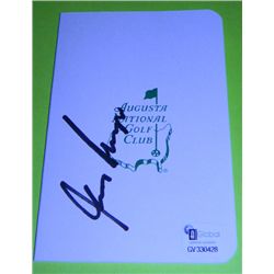 Gary Player Signed Masters Scorecard