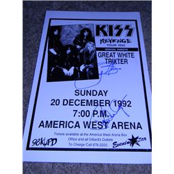 Original 1992 KISS Poster Signed by Gene Simmons and Paul Stanley