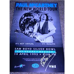 Original 1993 Paul McCartney Signed New World Tour Concert Poster