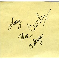 The Three Stooges Original 1930s Signed Autograph Book Page