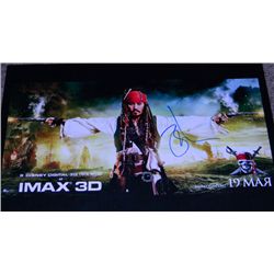 Johnny Depp Signed Pirates of the Caribbean 11x17 IMAX Poster