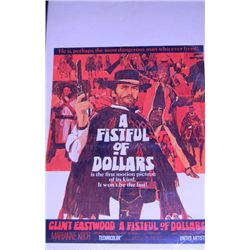 Original 1967 Clint Eastwood A Fistful of Dollars Window Card
