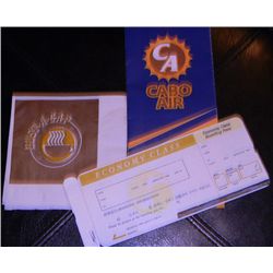 Jackie Brown Prop Napkin and Airline Ticket