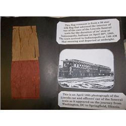 Original 1865 Abraham Lincoln Swatch of Funeral Train Flag