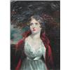 Image 1 : Manner of GH Harlow; an oil on canvas portrait of a lady, unsigned, later gilt...