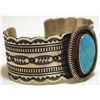 Image 2 : Navajo Kingman Turquoise Sterling Silver Cuff Bracelet - Harold Joe
