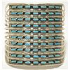 Image 1 : Navajo Turquoise Needlepoint Sterling Silver Cuff Bracelet - Cecil & Connie Hallie Johnson