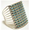 Image 2 : Navajo Turquoise Needlepoint Sterling Silver Cuff Bracelet - Cecil & Connie Hallie Johnson