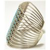 Image 3 : Navajo Turquoise Needlepoint Sterling Silver Cuff Bracelet - Cecil & Connie Hallie Johnson