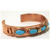 Image 2 : Zuni Turquoise Copper Snakes Cuff Bracelet - Effie Calavaza
