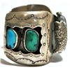 Image 2 : Old Pawn Turquoise Sterling Silver Cuff Bracelet Women's Watch with Timex Face