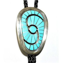 Zuni Turquoise Sterling Silver Bolo Tie - Amy Quandelacy