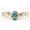 Image 1 : Zuni Turquoise Sterling Silver Snakes Cuff Bracelet - Effie Calavaza