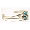 Image 2 : Zuni Turquoise Sterling Silver Snakes Cuff Bracelet - Effie Calavaza
