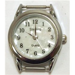 Mother of Pearl Sterling Silver over Stainless Steel Watch Face _-