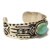 Image 2 : Navajo Turquoise Sterling Silver Cuff Bracelet - Delbert Gordon