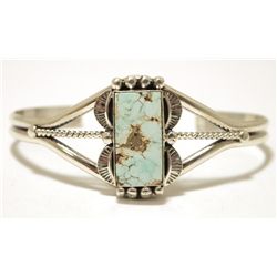 Navajo Dry Creek Turquoise Sterling Silver Cuff Bracelet - Mary Ann Spencer