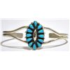 Image 1 : Zuni Turquoise Cluster Sterling Silver Cuff Bracelet - Mary Chavez
