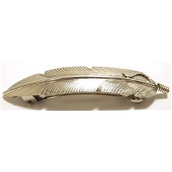 Navajo Sterling Silver Feather Hair Barrette - Chris Charley