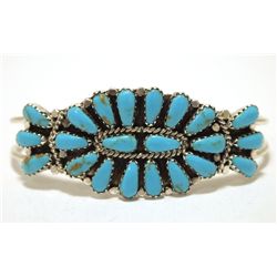 Navajo Turquoise Sterling Silver Cuff Bracelet - Renee Williams