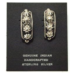 Navajo Sterling Silver Curved Post Earrings - D Dawes