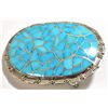 Image 1 : Zuni Turquoise Inlay Sterling Silver Buckle - Carmichael Haloo