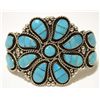 Image 1 : Zuni Turquoise Inlay Sterling Silver Cuff Bracelet - Suzie Lowsayate