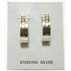 Image 1 : Navajo Sterling Silver Snake Line Half-Ring Post Earrings - Scott Skeets