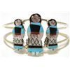Image 1 : Zuni Multi-Stone Inlay Blue Maiden Sterling Silver Cuff Bracelet - Joyce Waseta